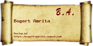 Bogert Amrita névjegykártya